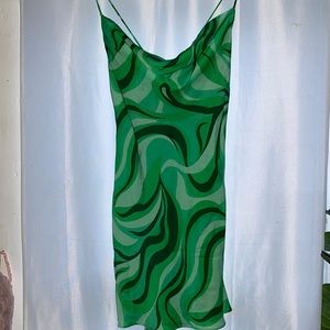 Zara mini dress green